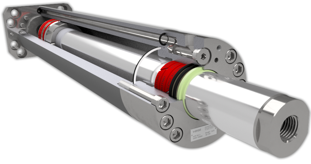 Hydraulikzylinder mit äußerer Führung